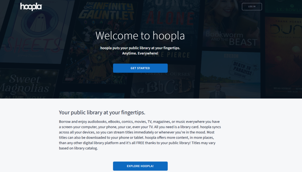 Hoopla and Kanopy - Library Card Required