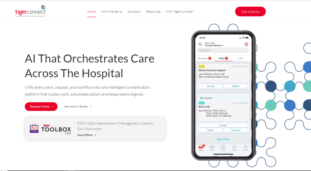 TigerConnect homepage