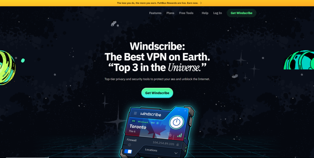 Windscribe homepage