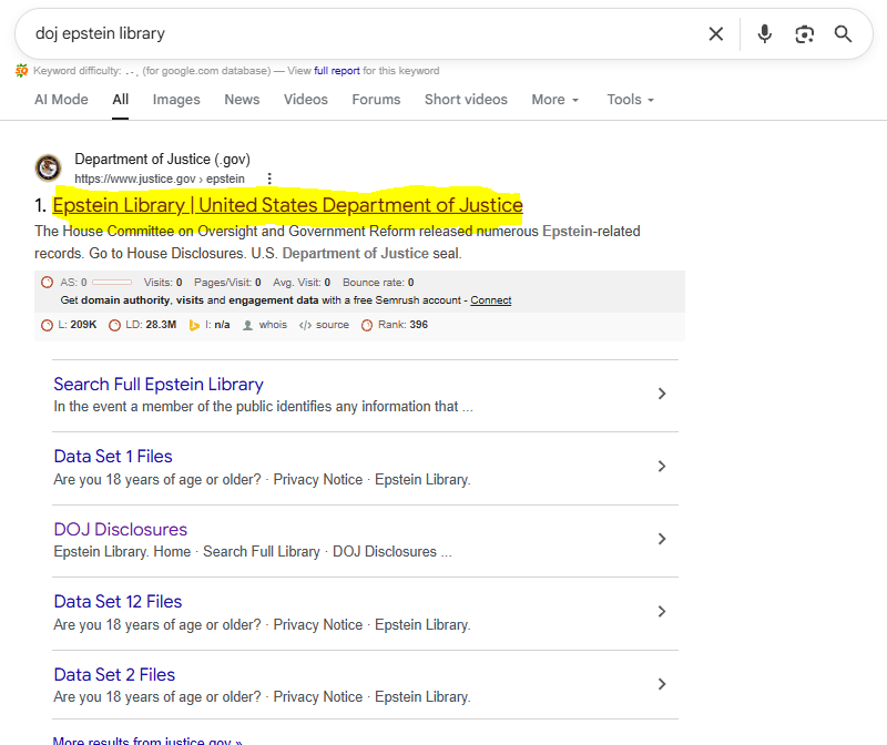 Official DOJ Epstein Library