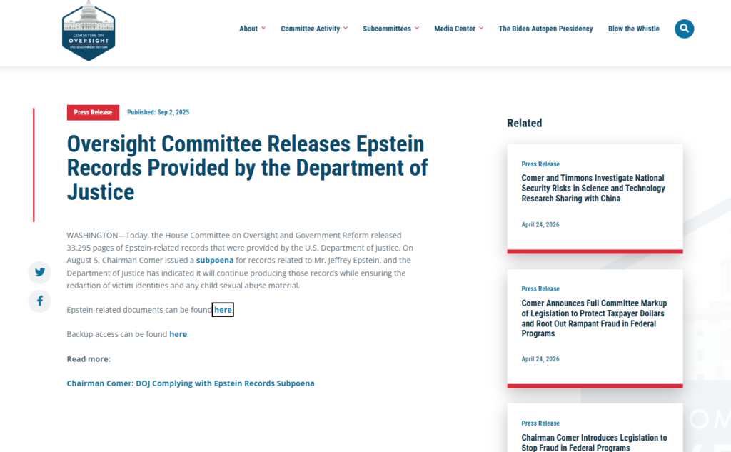 House Oversight Committee Documents