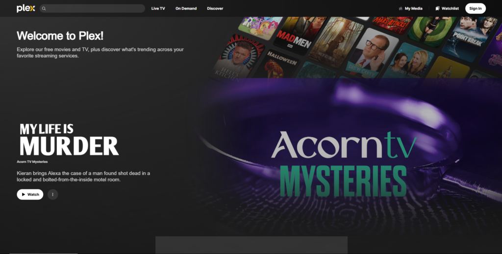plex.tv homepage