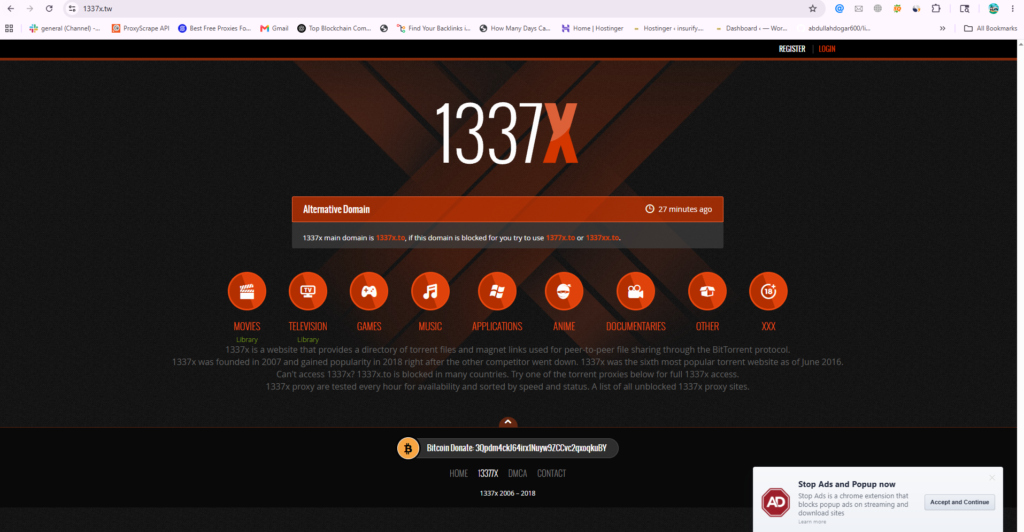 1337x  homepage