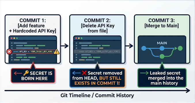 The "Git History Fallacy": Why Deleting a Secret Isn't Enough