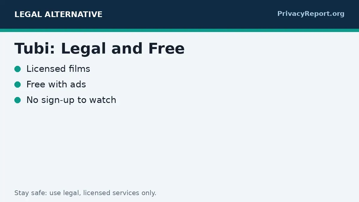 Tubi legal free films graphic as a legal M4uFree alternative