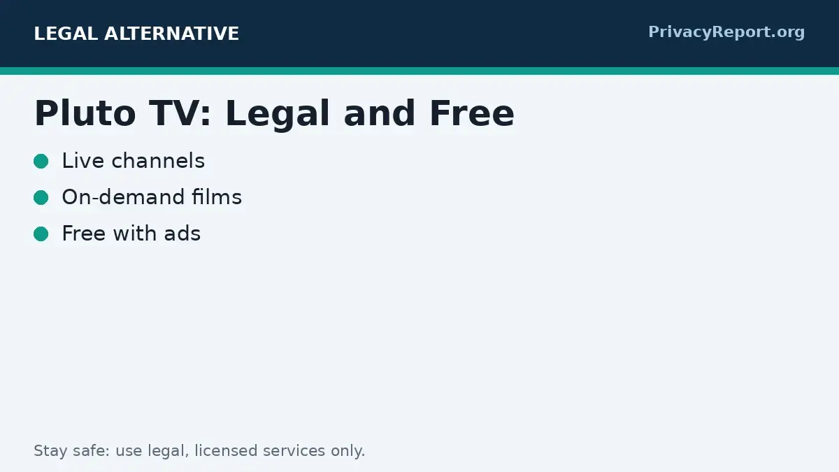 Pluto TV live channels graphic as a legal M4uFree alternative
