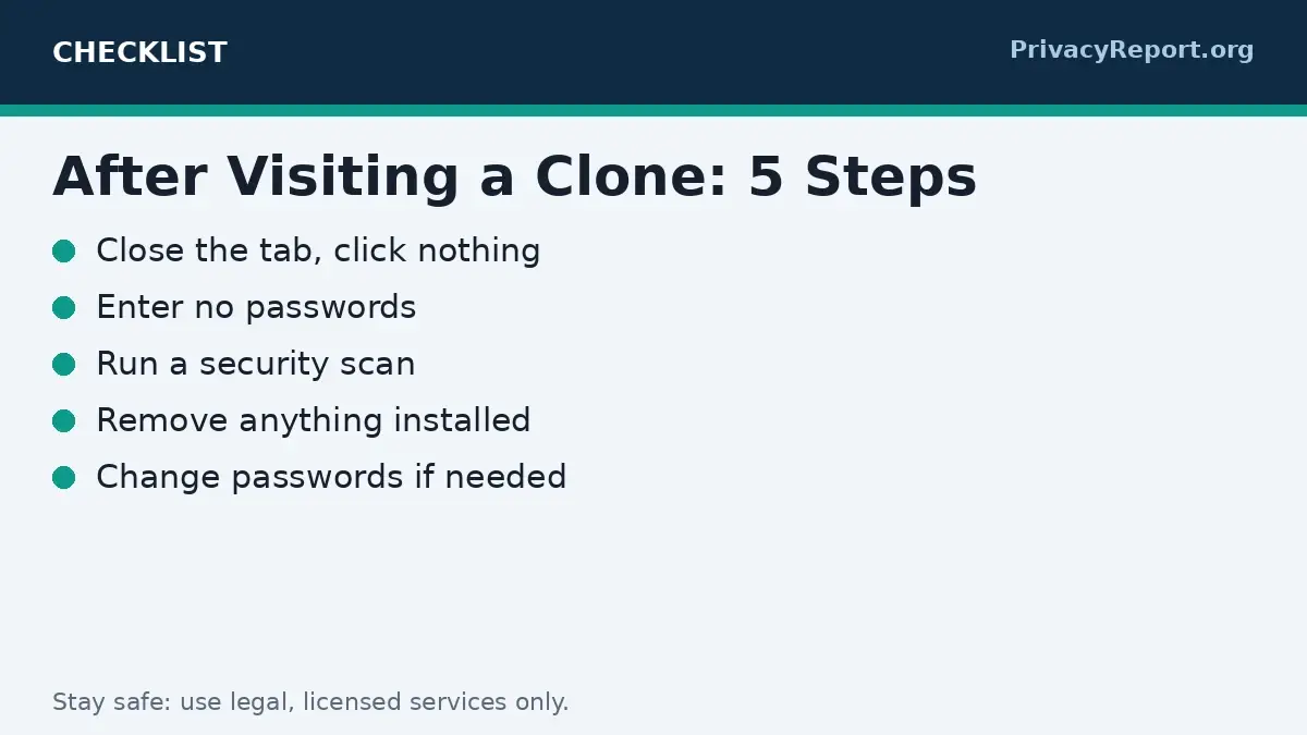 Putlocker safety checklist after visiting a clone site